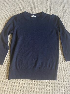 Club Monaco Dark Navy Long Sleeve Crewneck Sweater 100% wool